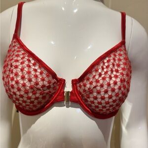 Victoria's Secret Red Embroidered Bra